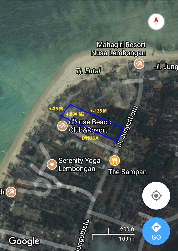 Beach Front Land 4960 m2 Nusa Lembongan, Klungkung - Bali